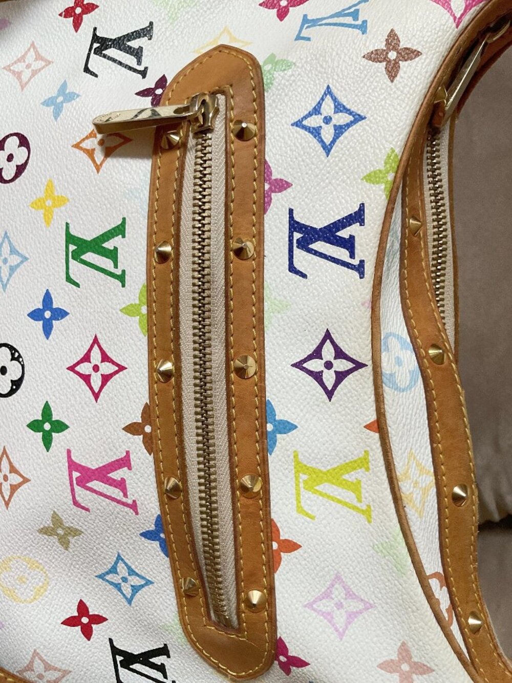 Louis Vuitton Vintage Multicolore Multicolor Boulogne Hobo Bag White Murakami - Picture 9 of 16